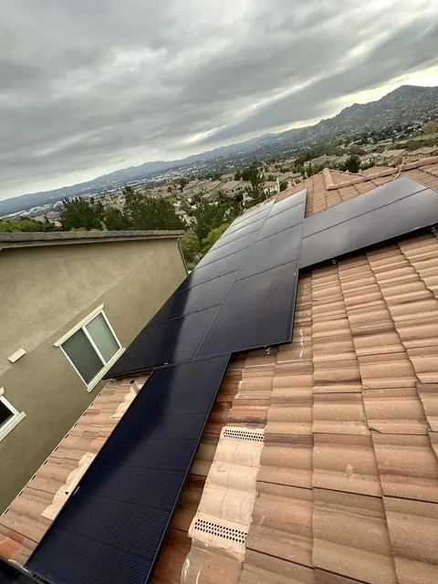 Completed residential solar project in Porter Ranch, CA