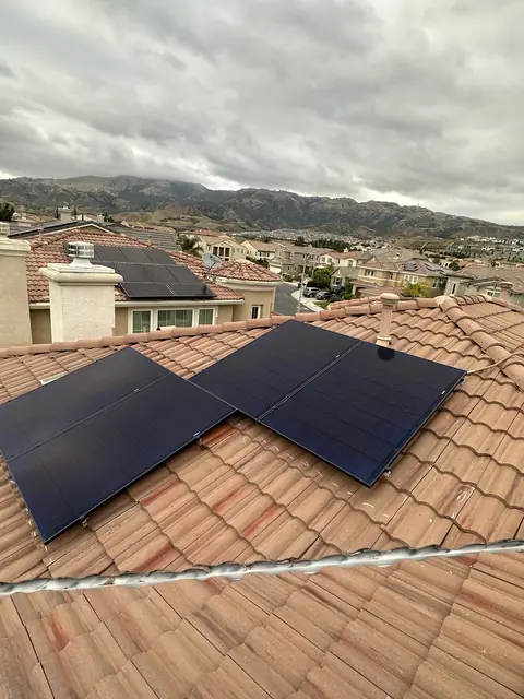 Solar array close-up in Porter Ranch, CA