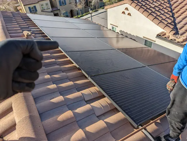 Solar array close-up in Porter Ranch, CA