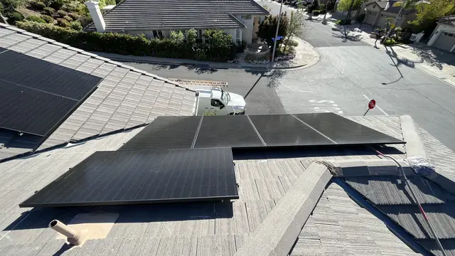 6.3 kW solar panel array on a rooftop in Porter Ranch, CA