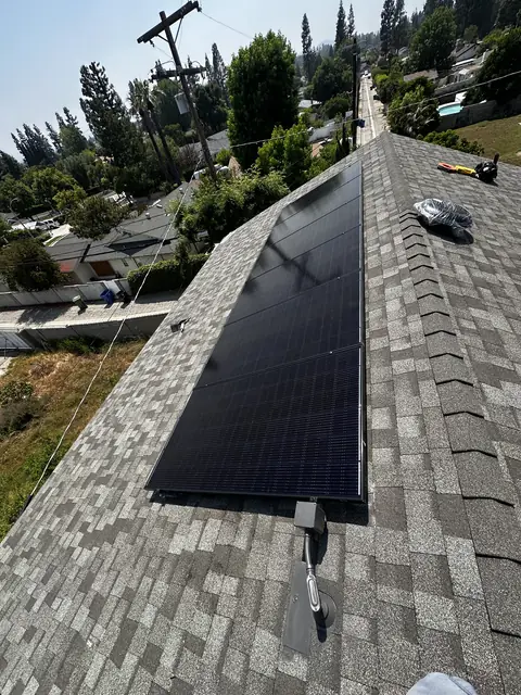 Completed residential solar project in Porter Ranch, CA