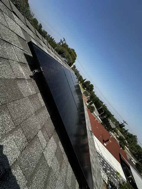 Solar array close-up in Porter Ranch, CA