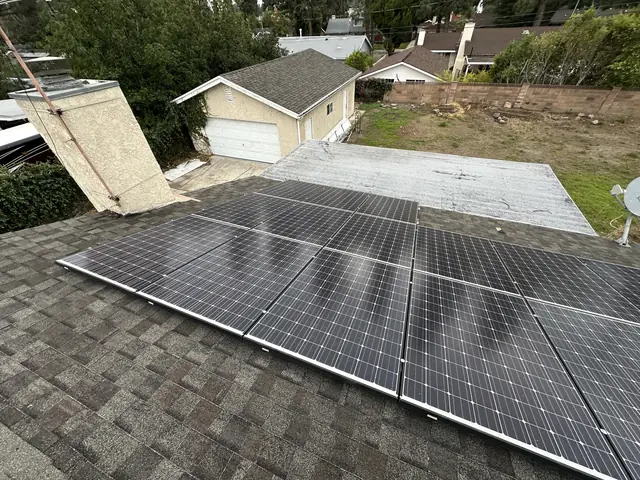 Completed residential solar project in Porter Ranch, CA