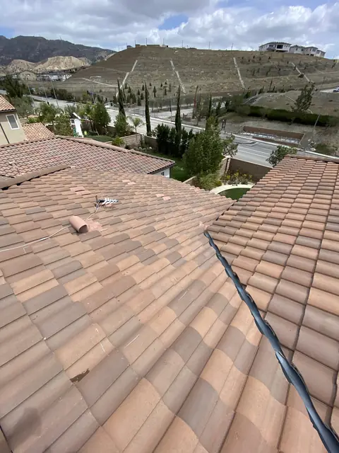 Finished rooftop solar panels on a Porter Ranch home