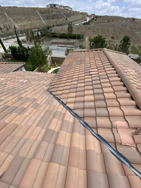 solar panel array on a rooftop in Porter Ranch, CA