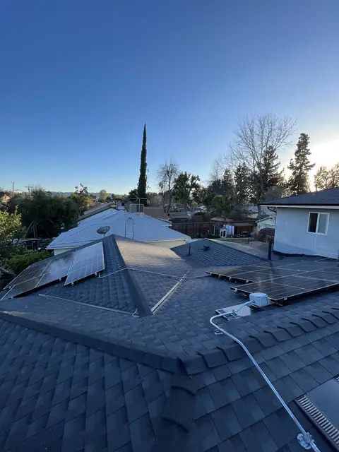 Solar array close-up in Reseda, CA