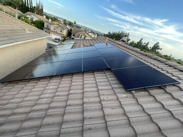 Solar array close-up in Reseda, CA