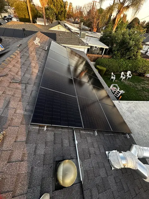 Solar array close-up in Reseda, CA