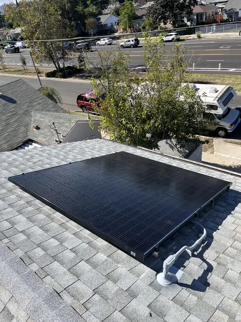 Solar array close-up in Reseda, CA