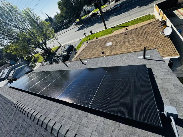 Solar array close-up in Reseda, CA