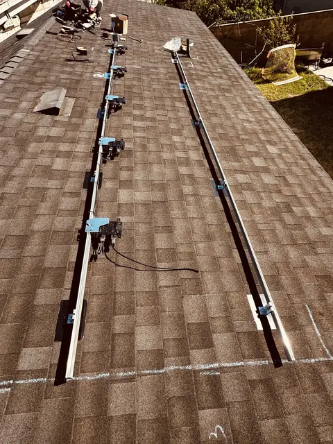 1.96 kW solar panel array on a composition shingle roof in Reseda, CA