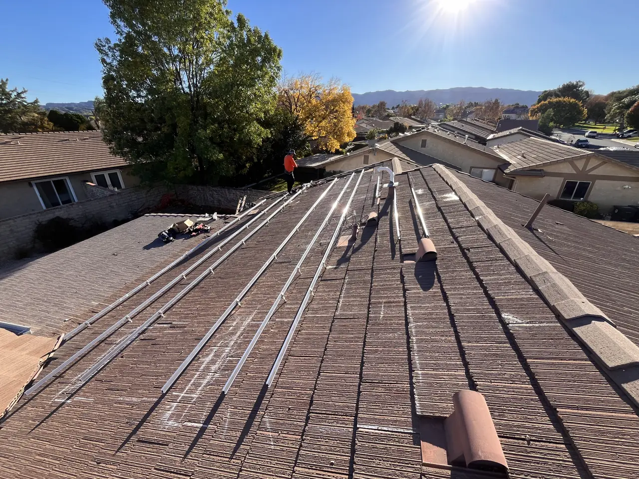Solar array close-up in Santa Clarita, CA