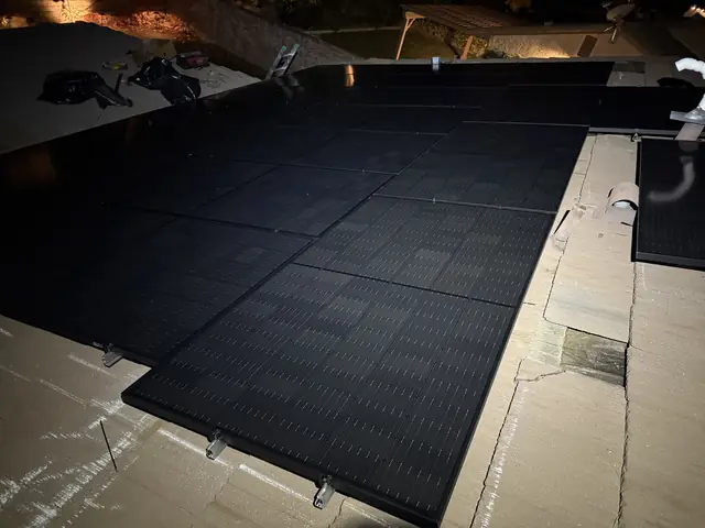 Finished rooftop solar panels on a Santa Clarita home