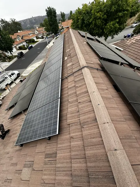 Finished rooftop solar panels on a Santa Clarita home