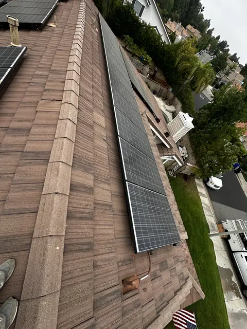 solar panel array on a tile roof in Santa Clarita, CA