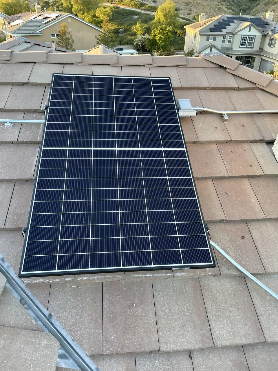 Solar array close-up in Santa Clarita, CA