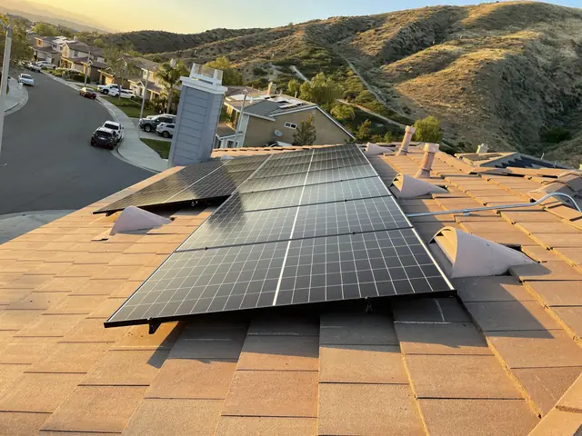 Finished rooftop solar panels on a Santa Clarita home