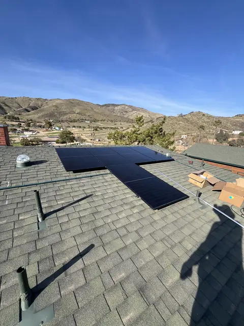Finished rooftop solar panels on a Santa Clarita home