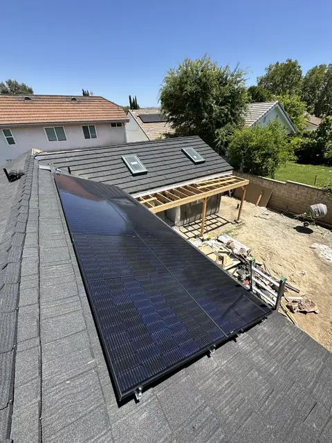 solar panel array on a tile roof in Santa Clarita, CA