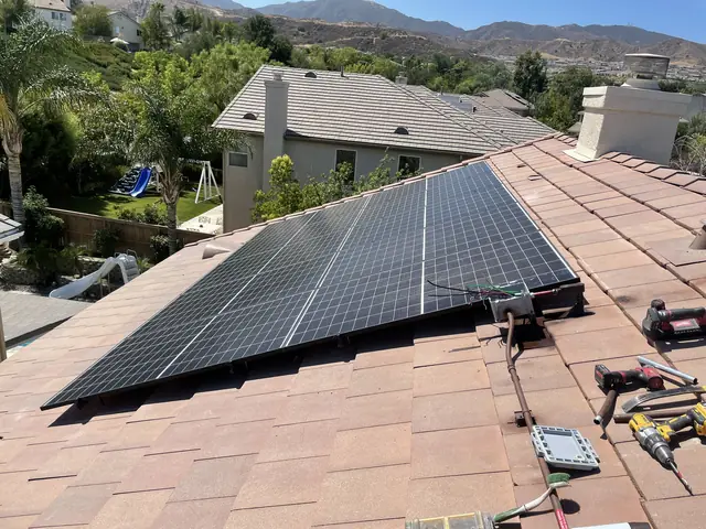 Solar array close-up in Santa Clarita, CA
