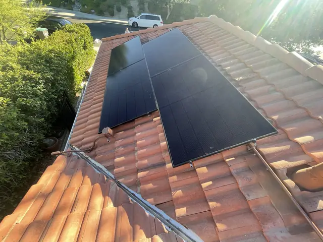 Solar array close-up in Santa Clarita, CA