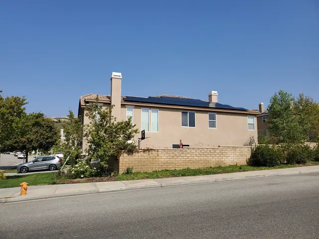 Finished rooftop solar panels on a Santa Clarita home