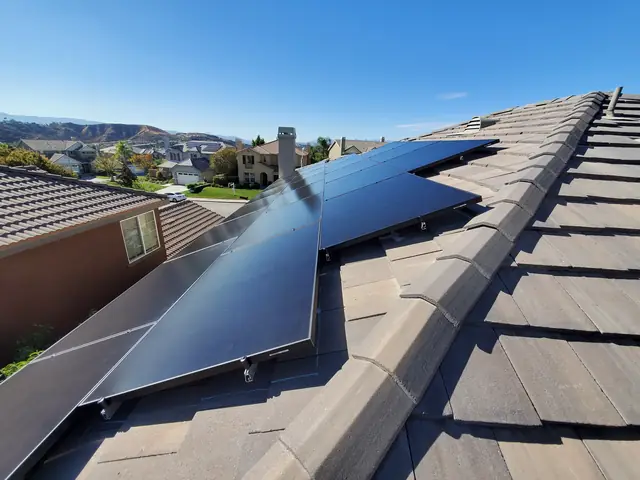 Finished rooftop solar panels on a Santa Clarita home