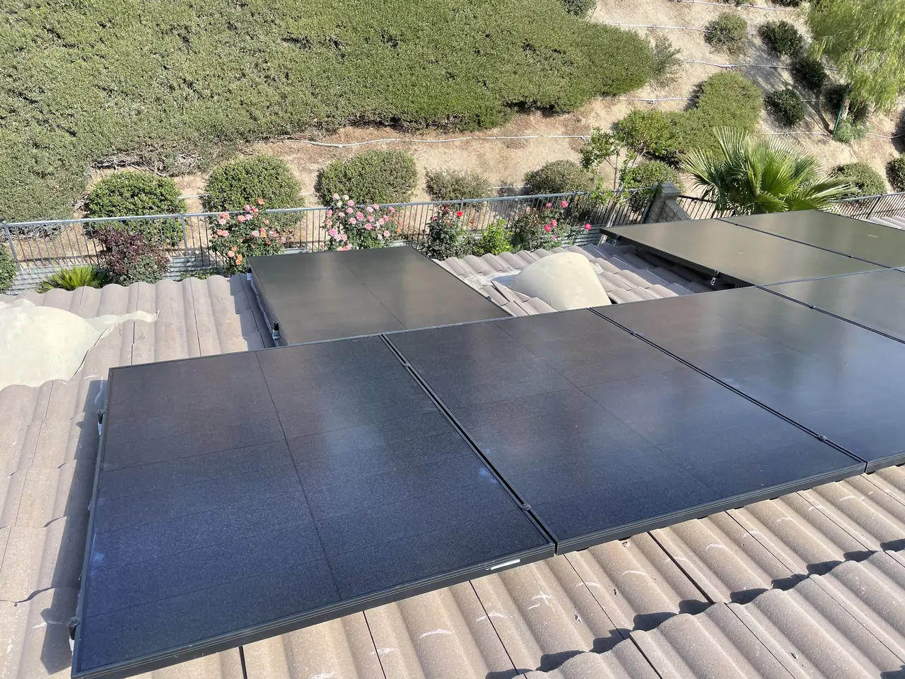 Finished rooftop solar panels on a Santa Clarita home