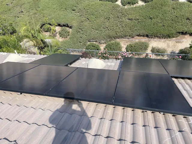 solar panel array on a tile roof in Santa Clarita, CA