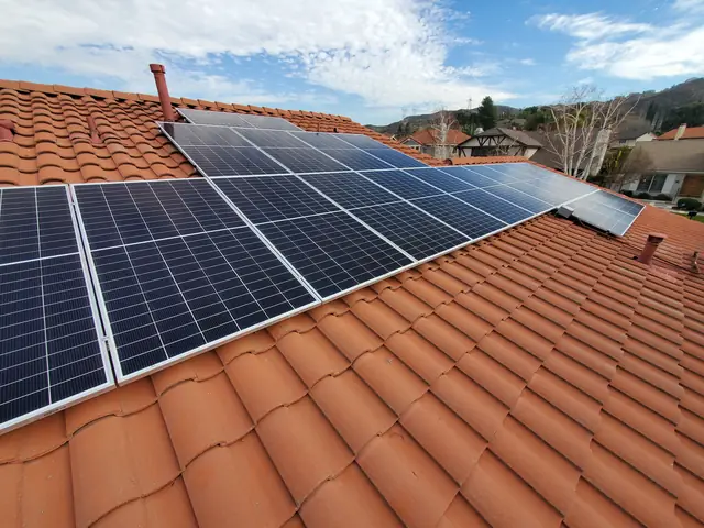 Solar array close-up in Santa Clarita, CA