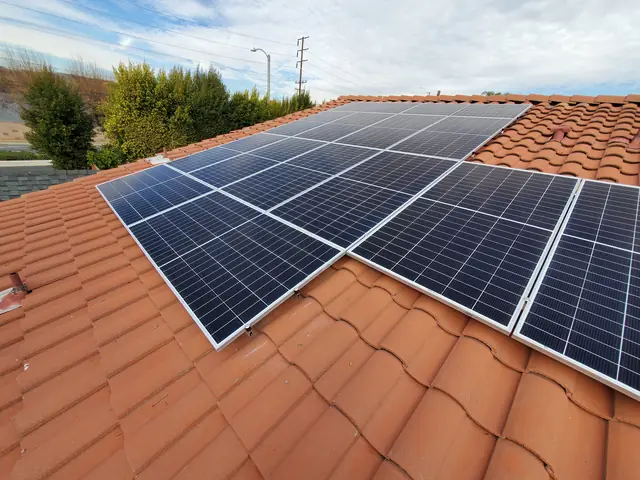 Finished rooftop solar panels on a Santa Clarita home