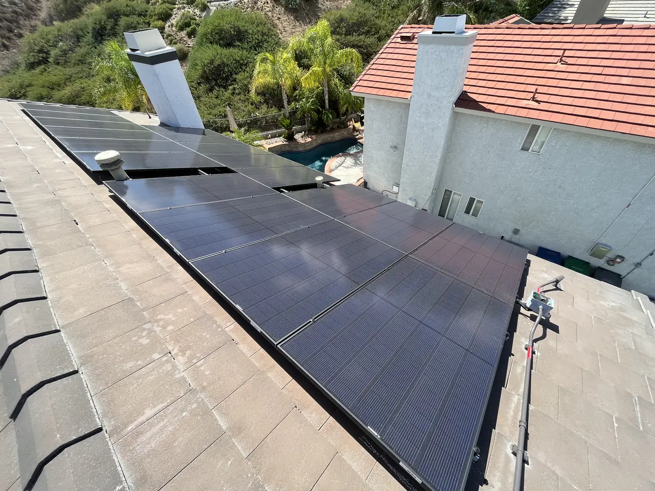 Solar array close-up in Santa Clarita, CA