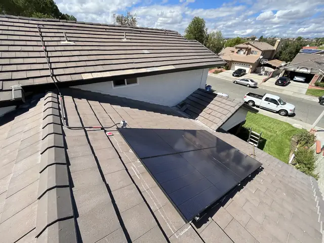 Finished rooftop solar panels on a Santa Clarita home