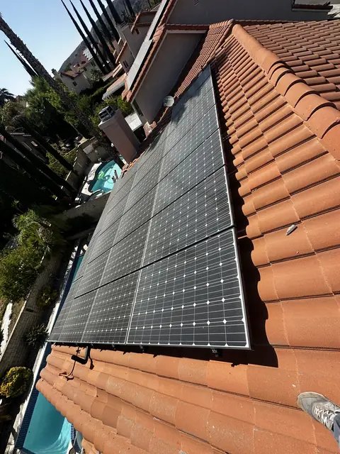 Finished rooftop solar panels on a Santa Clarita home