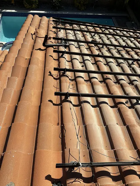 solar panel array on a tile roof in Santa Clarita, CA