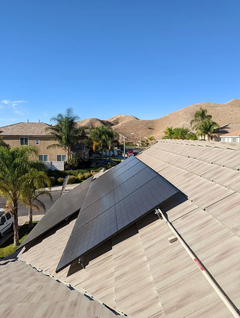 Finished rooftop solar panels on a Santa Clarita home