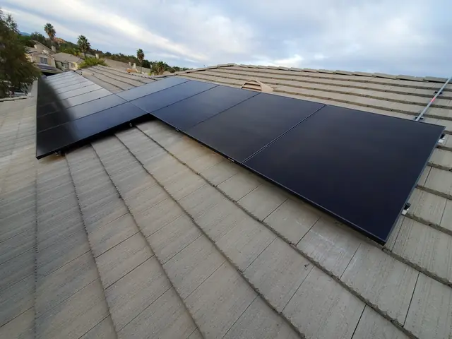Solar array close-up in Santa Clarita, CA