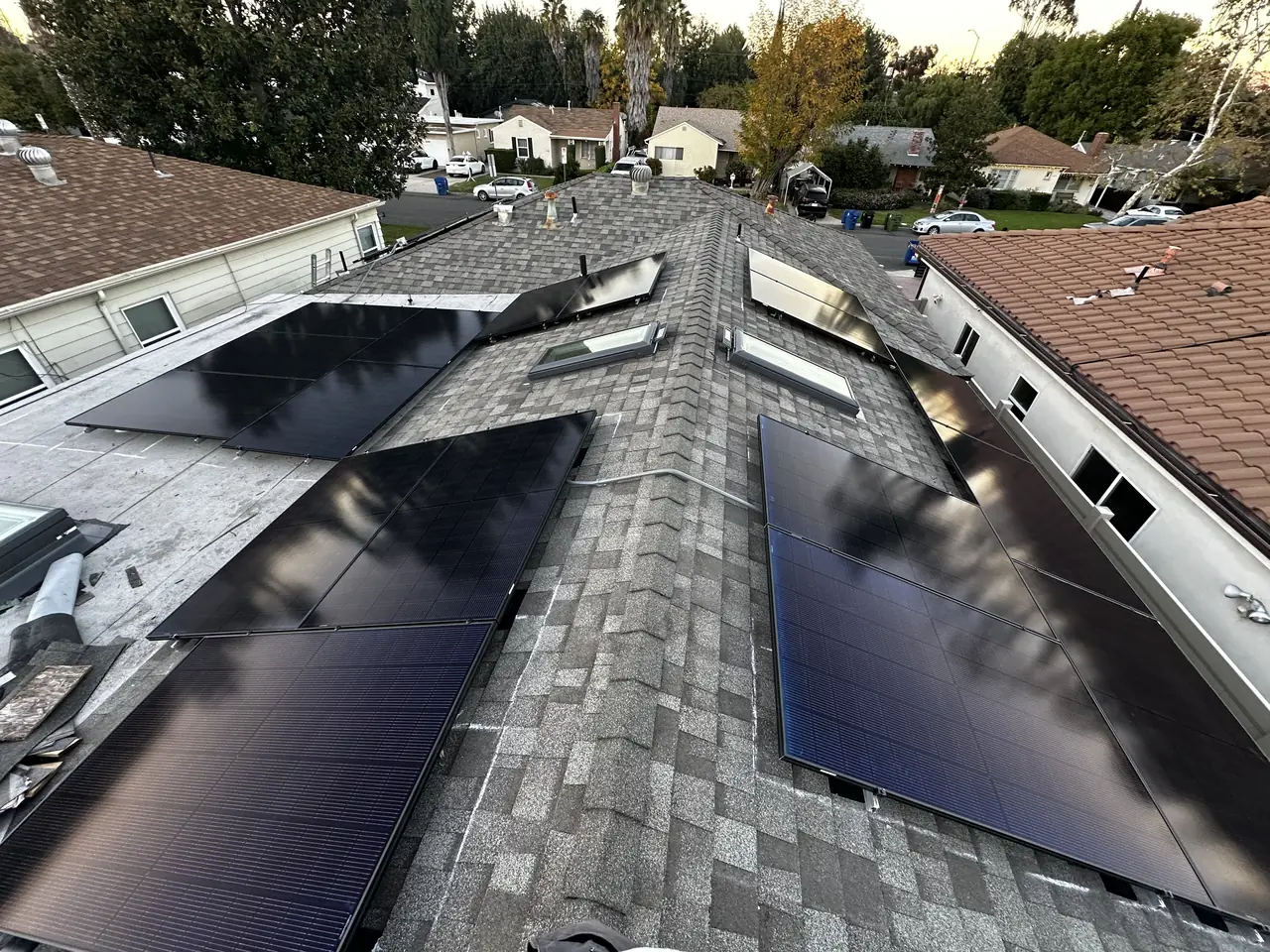 Rooftop solar installation by Cali Energy in Sherman Oaks, CA