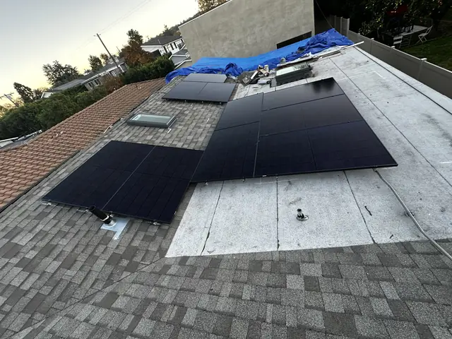 Completed residential solar project in Sherman Oaks, CA
