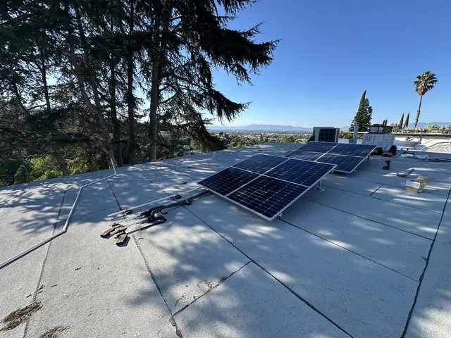 Solar array close-up in Sherman Oaks, CA