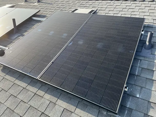 Solar array close-up in Sherman Oaks, CA