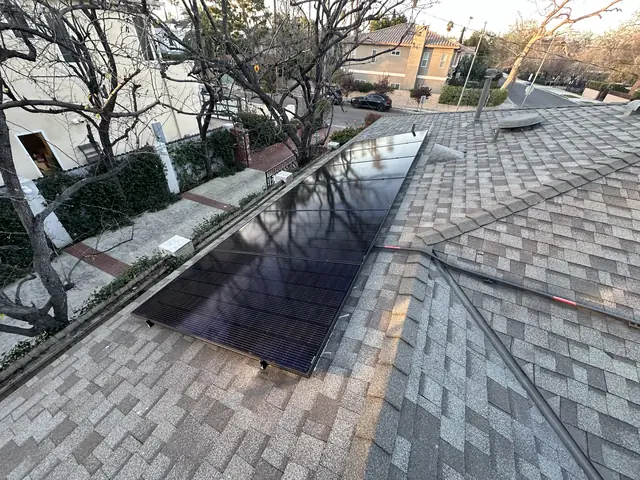 Solar array close-up in Sherman Oaks, CA