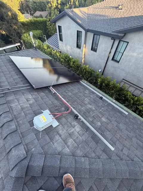 Finished rooftop solar panels on a Sherman Oaks home