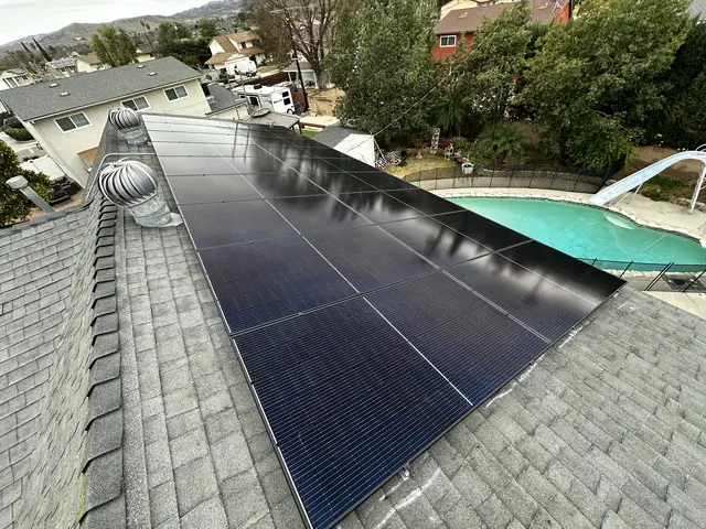 Solar array close-up in Simi Valley, CA