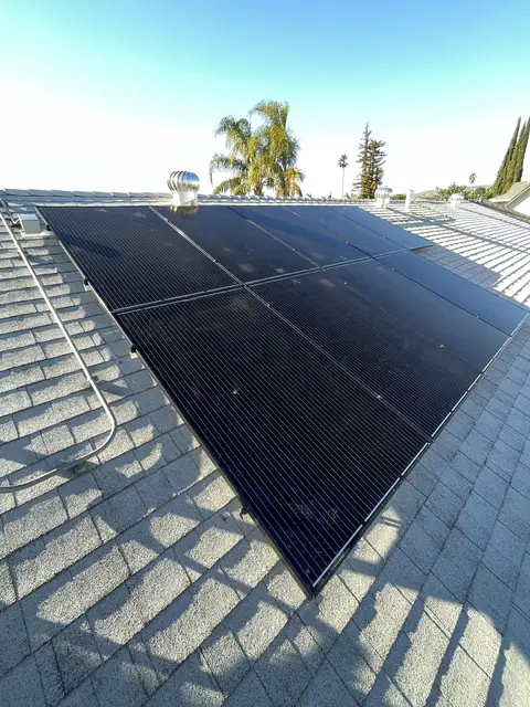 Finished rooftop solar panels on a Simi Valley home