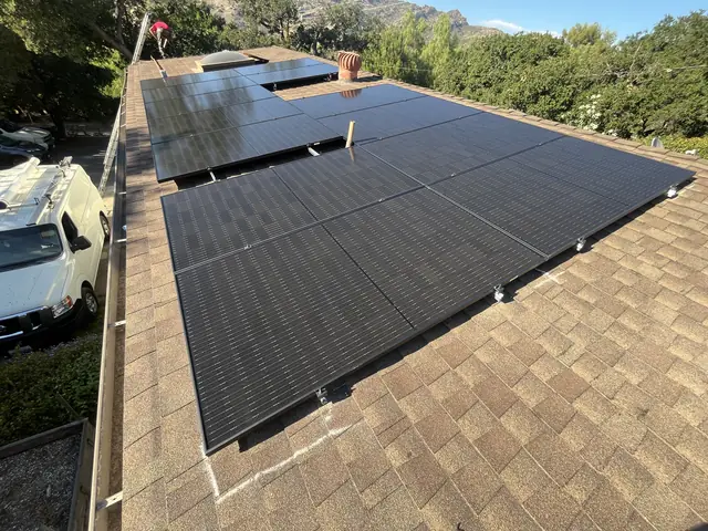 Finished rooftop solar panels on a Simi Valley home