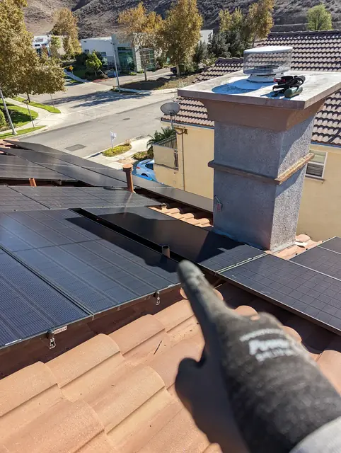 Solar array close-up in Simi Valley, CA