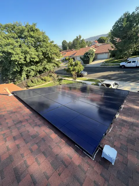 solar panel array on a composition shingle roof in Simi Valley, CA