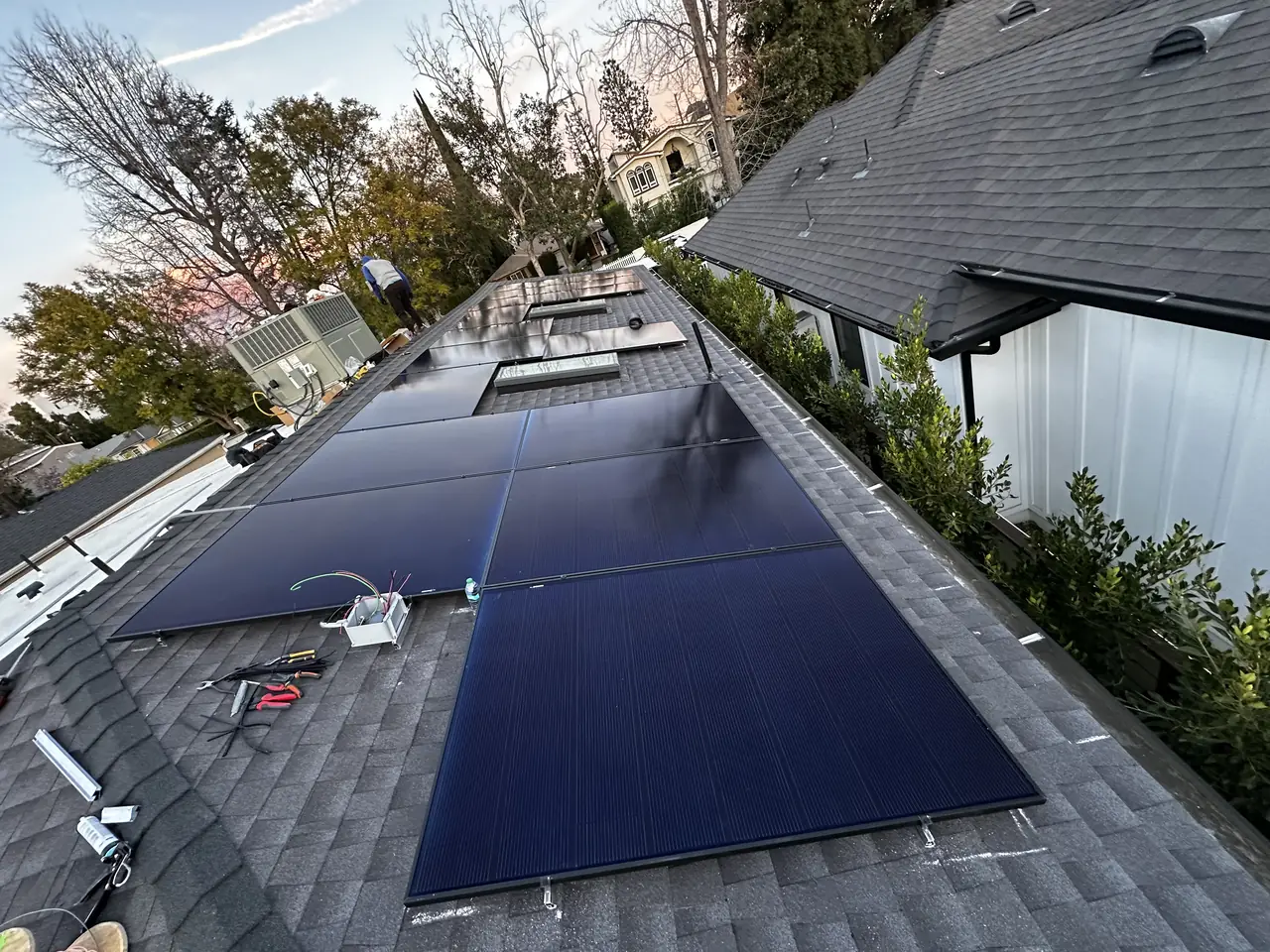 The main panel had no room for the solar breaker