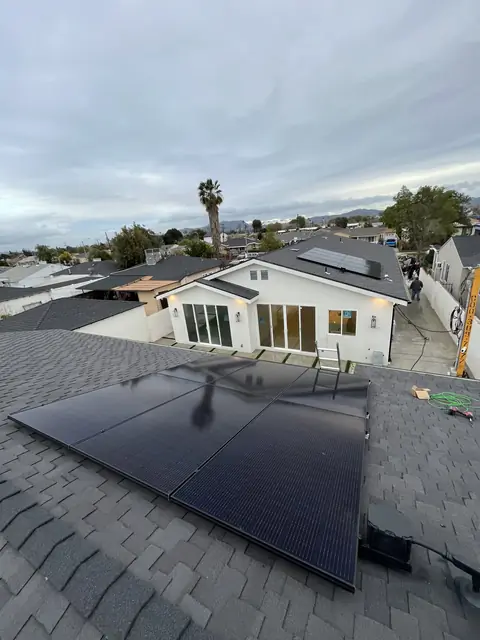 Finished rooftop solar panels on a Sun Valley home